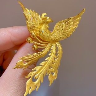 金包银凤凰戒指凤舞九天开口可调节婚嫁送礼来料可定制