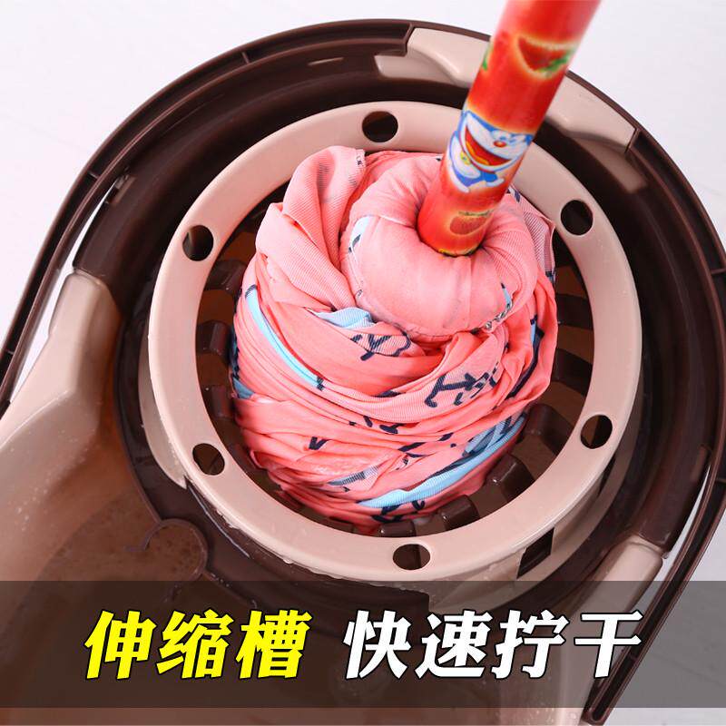 加厚塑料拖把挤水桶手压墩布桶带滑轮拖布甩干桶圆头墩布包邮