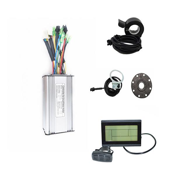 自行车锂电改装昆腾25A普通线控制器LCD3仪表配置适用500W电机