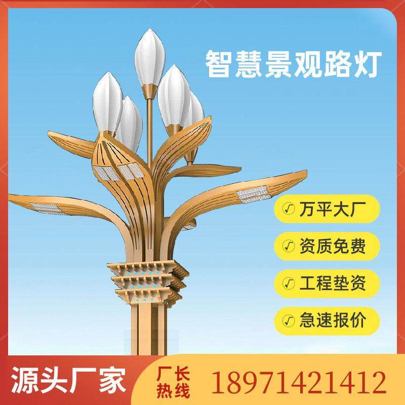 市政广场景观灯兰花造型文创灯多功能智慧组合灯大型城市道路灯