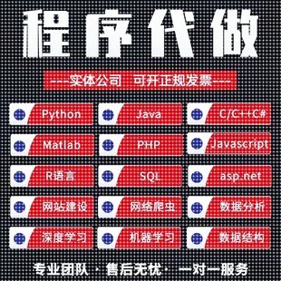Java程序代编代做C语言c++代码python爬虫c#.net设计前端软件开发