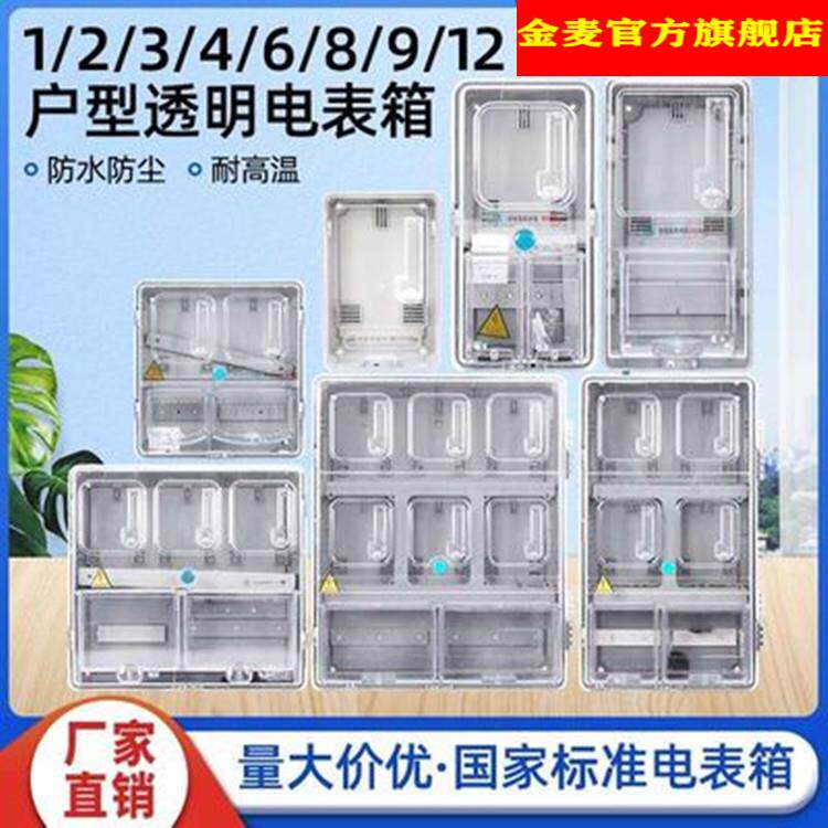 家用塑料透明电表箱单相一户出租房双开门电箱电子式电度表成套装