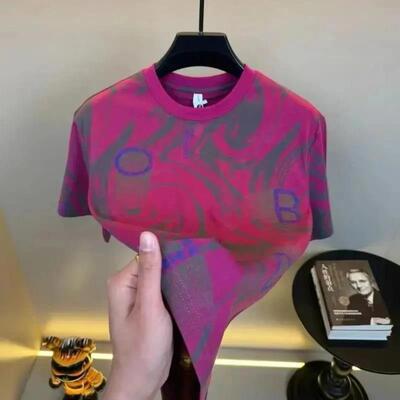 财俊轻奢男装欧货凉感短袖T恤男夏季潮牌个性修身时尚网红修身