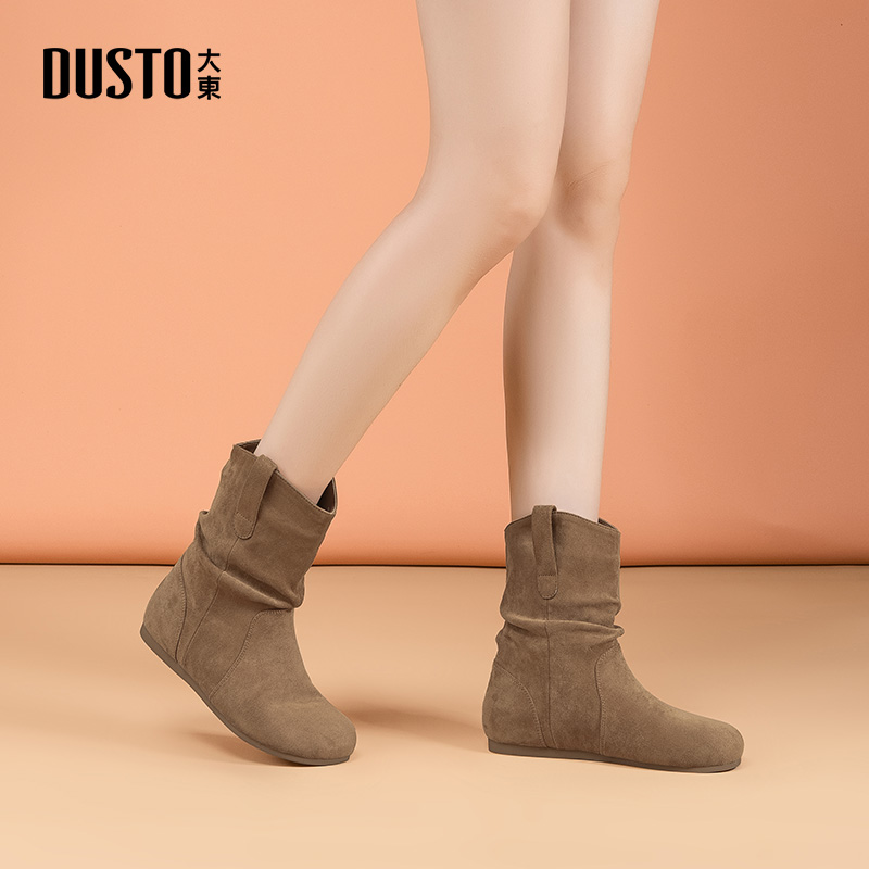 大东官方勃肯短靴女款2025新款冬季爆款美拉德靴子加绒复古堆堆靴