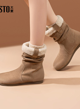 大东官方勃肯短靴女款2025新款冬季鞋子女鞋美拉德加绒靴子雪地靴