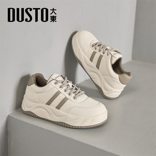 大东官方厚底小白鞋女款2025新款冬季爆款时尚软底面包鞋休闲女鞋