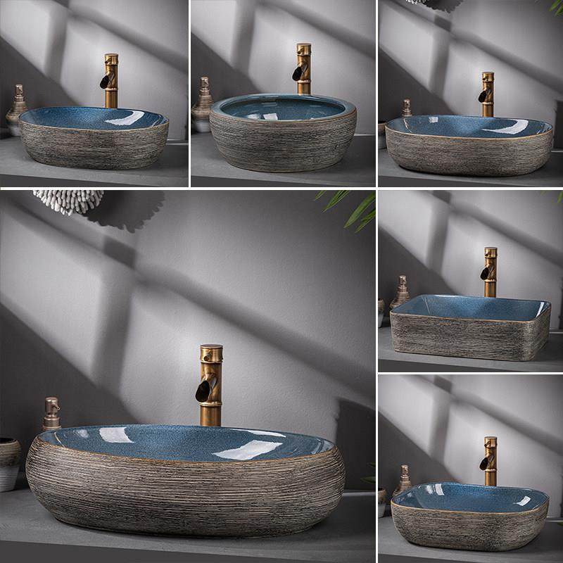 台上盆仿古洗脸盆洗漱盆艺术欧式复古洗手盆陶瓷卫生间洗手池室外,家装主材,台上盆,淘宝优惠券,粉丝福利购,淘宝优惠卷