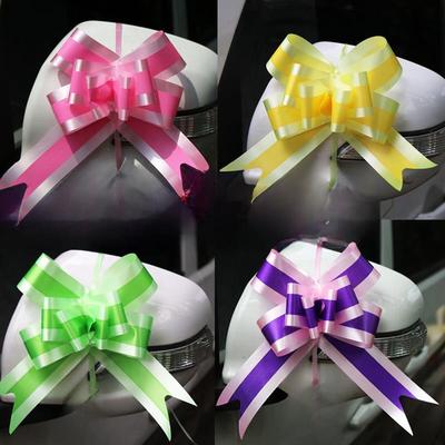 大号直条双色拉花 婚车把手后视镜装饰礼品盒促销喜字蝴蝶结扎花