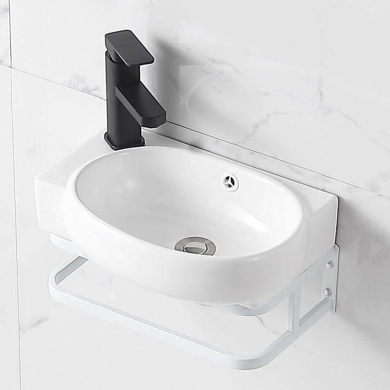 陶瓷洗手盆小户型卫生间转角洗脸盆阳台挂墙洗漱台不锈钢支架家用,家装主材,挂墙式洗脸盆,淘宝优惠券,粉丝福利购,淘宝优惠卷