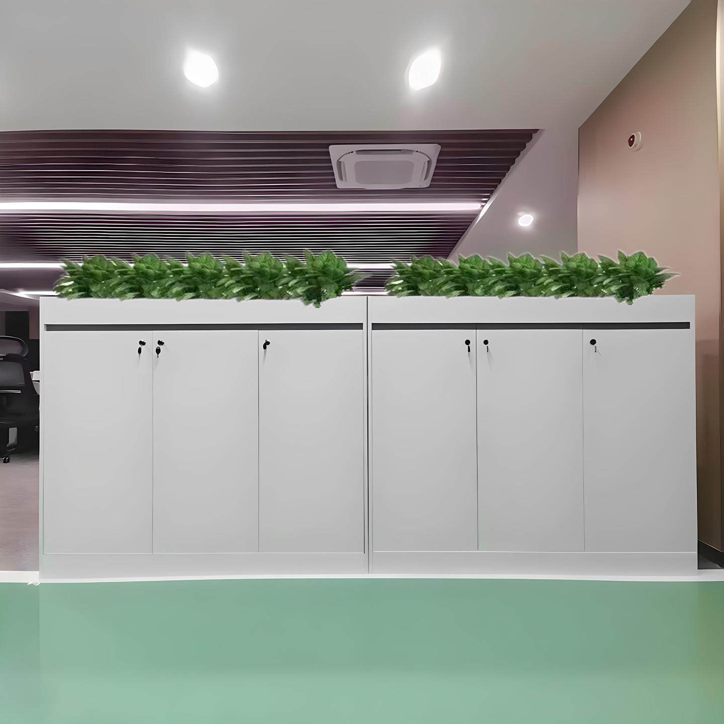 办公室矮柜隔断柜花槽柜带锁文件柜桌边侧柜区域组合隔离柜围挡柜