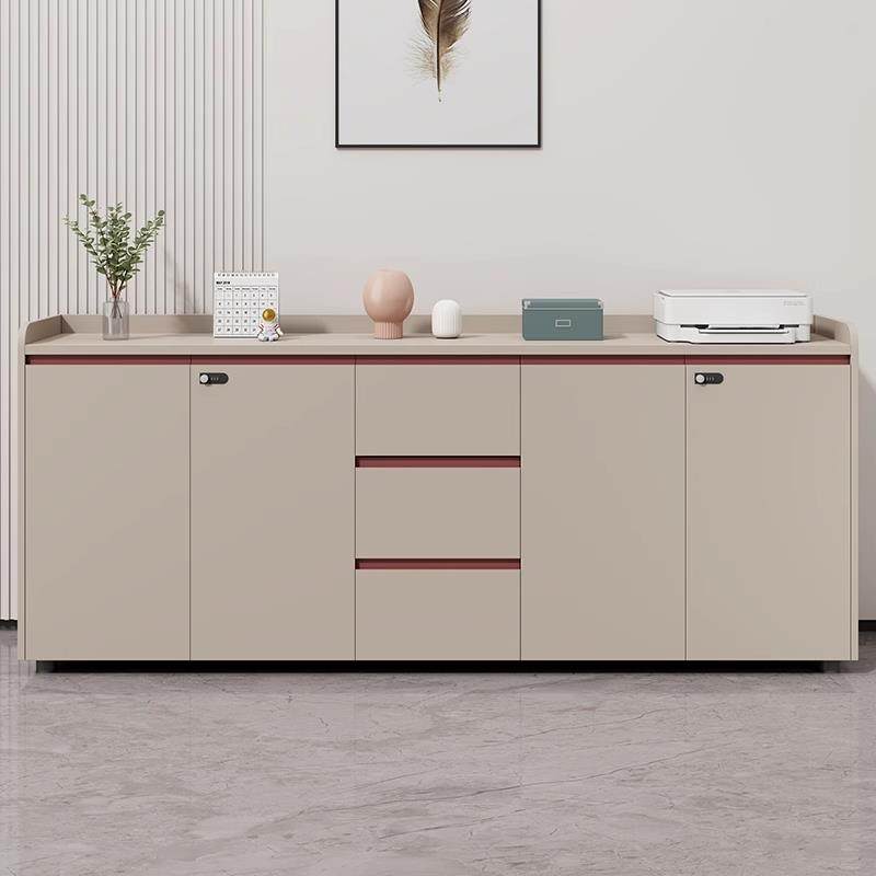 文件柜矮柜办公室收纳柜抽屉带锁资料柜落地柜茶水柜木质