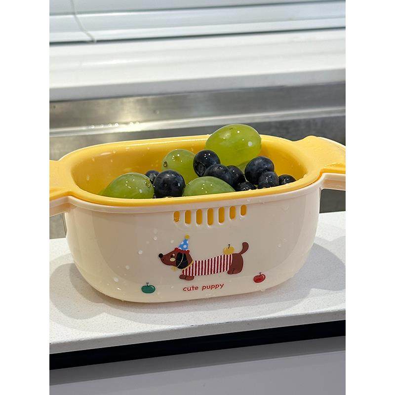 洗水果神器双层沥水篮新款厨房多功能家用洗菜盆2025新款果盘果篮,餐饮具,果盆/果盘/果篮,淘宝优惠券,粉丝福利购,淘宝优惠卷