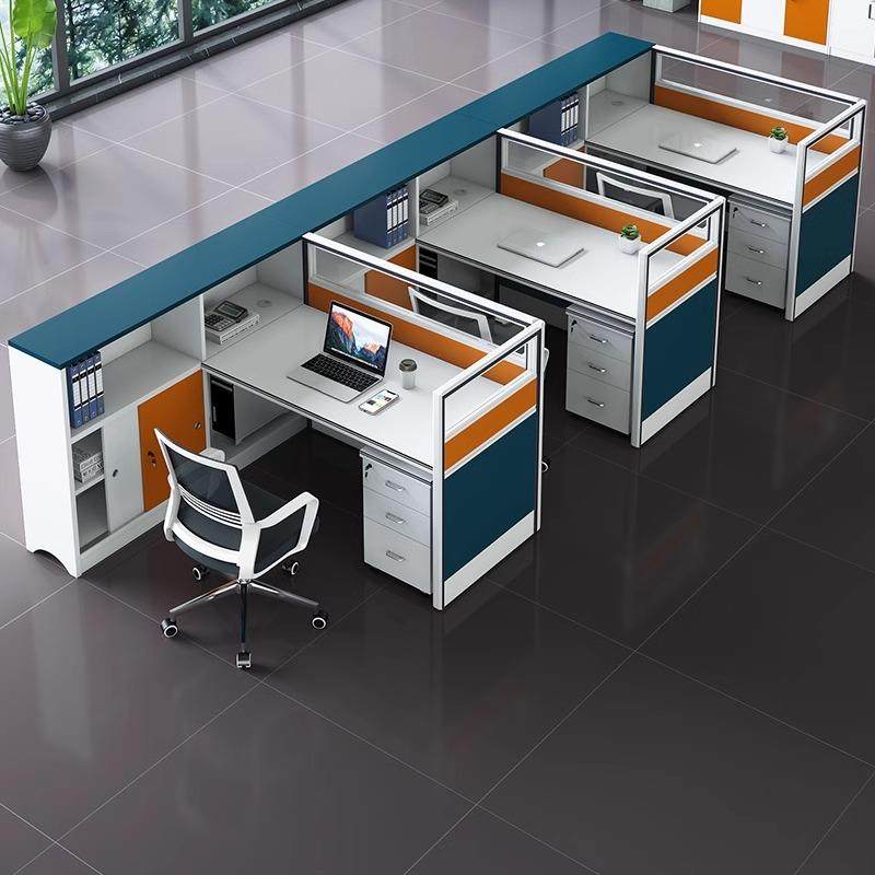 办公桌椅组合简约现代职员屏风隔断办公室卡座4人6人员工位财务桌