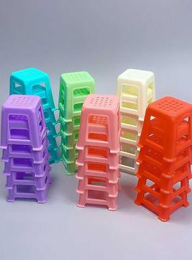 娃娃屋迷你仿真小椅子 BJD微缩食完场景厨房麻将桌小凳子道具配件