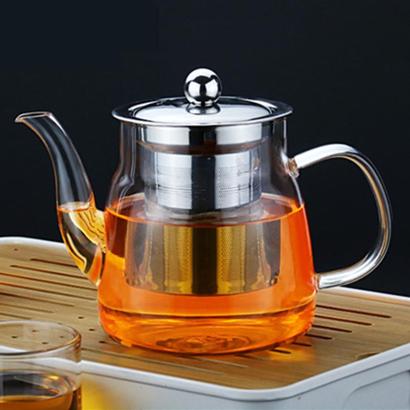 透明玻璃花茶壶功夫茶具不锈钢过滤内胆花茶泡茶壶带盖烧水煮茶壶
