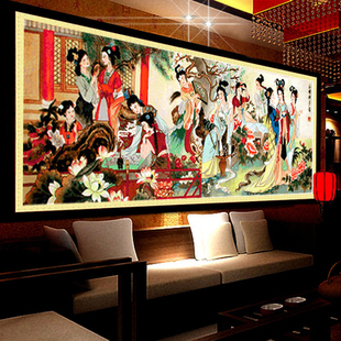 映美红楼十二金钗十字绣梦红楼群芳琴棋书画美女人物客厅挂画挂图