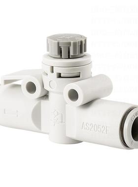 管气动快插快速气接头AS推锁定直通速度控压制节流调AS1002F-速SM