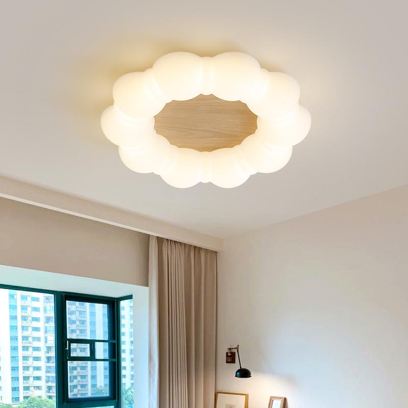 北D欧灯具原木风卧室灯用个简性约家LE879吸顶灯创意儿童房吊灯