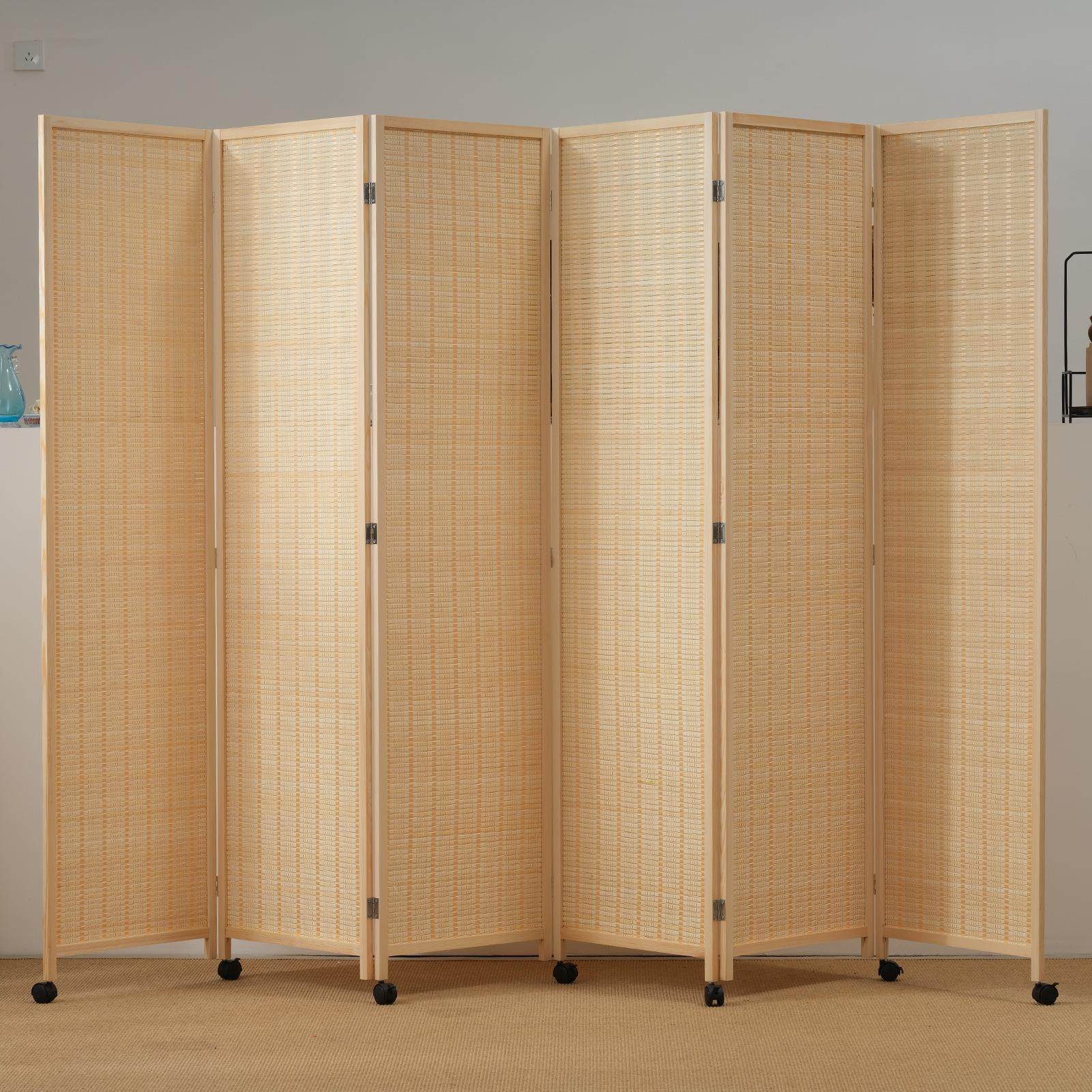 新中式竹编屏风客厅房间卧室移动折屏简约现代折叠隔断墙遮挡家用,基础建材,屏风,淘宝优惠券,粉丝福利购,淘宝优惠卷