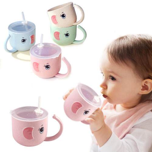 Baby Feeding Bottle Kids Cup Silicone Sippy Children Leakpro