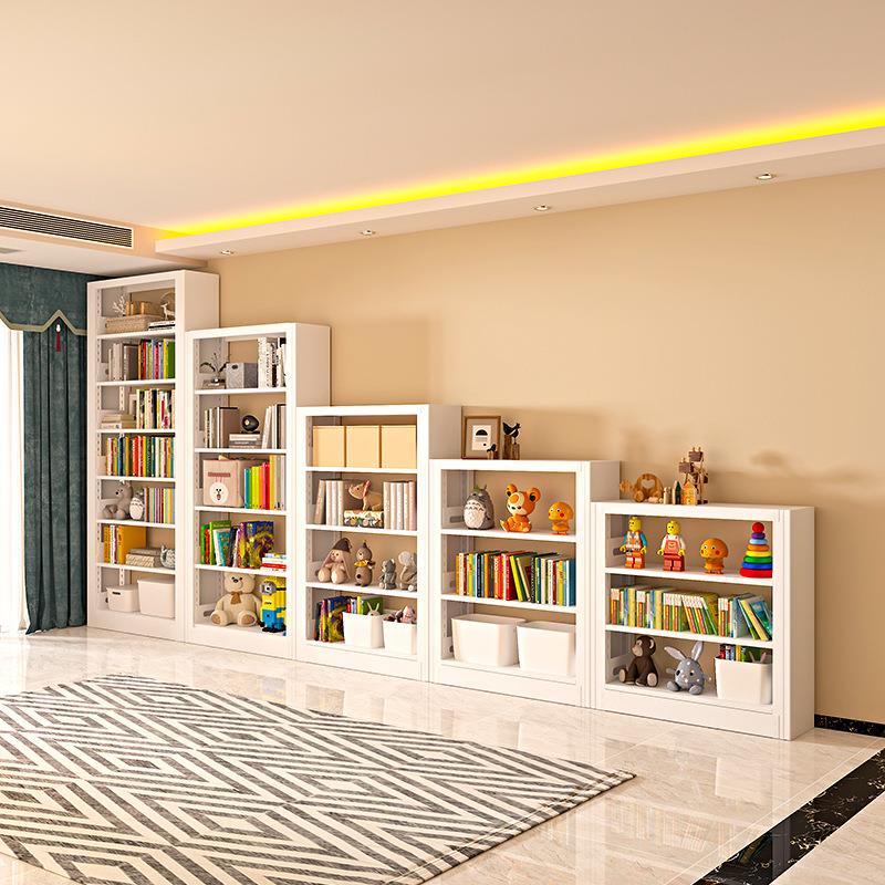 钢制图书馆书架家用儿童书架置物架落地铁艺书柜阅览室书籍绘本架