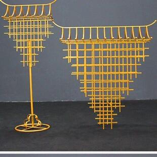 婚庆道具铁艺中式屋簷悬吊式天花板黄金屋路引婚礼舞台装饰空中悬