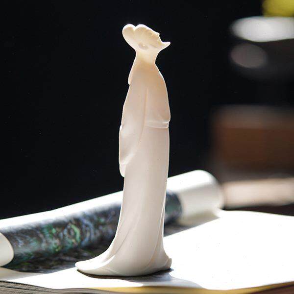 古代人物放工艺品桌面家居雕塑白陶瓷新中式书房李装饰摆件雕像摆