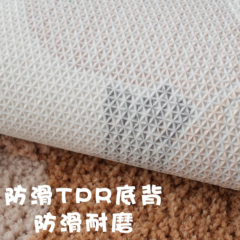 ins不规则机洗床边毯小清新苔藓凹凸提花加密地毯可折叠植绒地垫