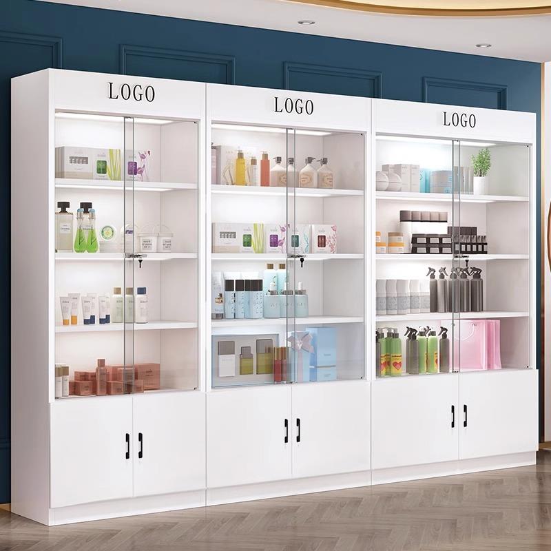 展示柜玻璃门带锁礼品样品展示架化妆品展柜产品陈列柜美容院柜子