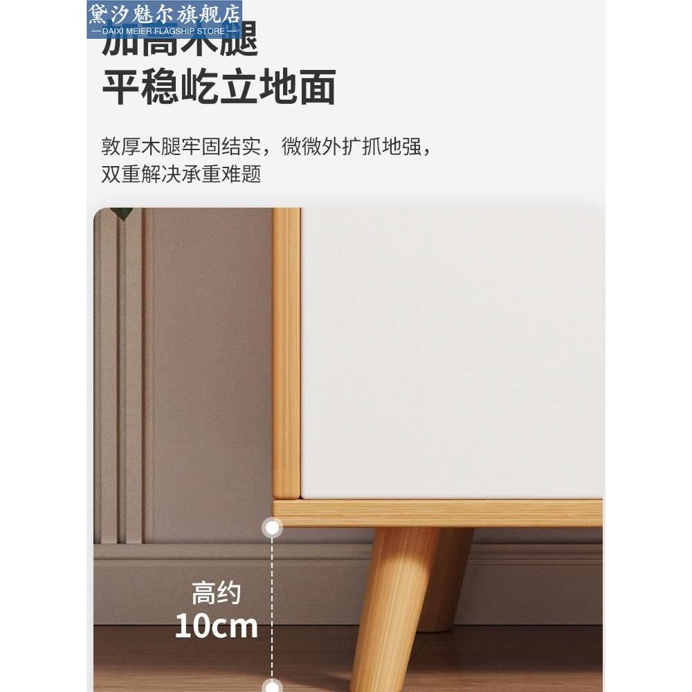 书架置物架落地靠墙书柜家用收纳带门格子柜矮柜储物八格柜小柜子