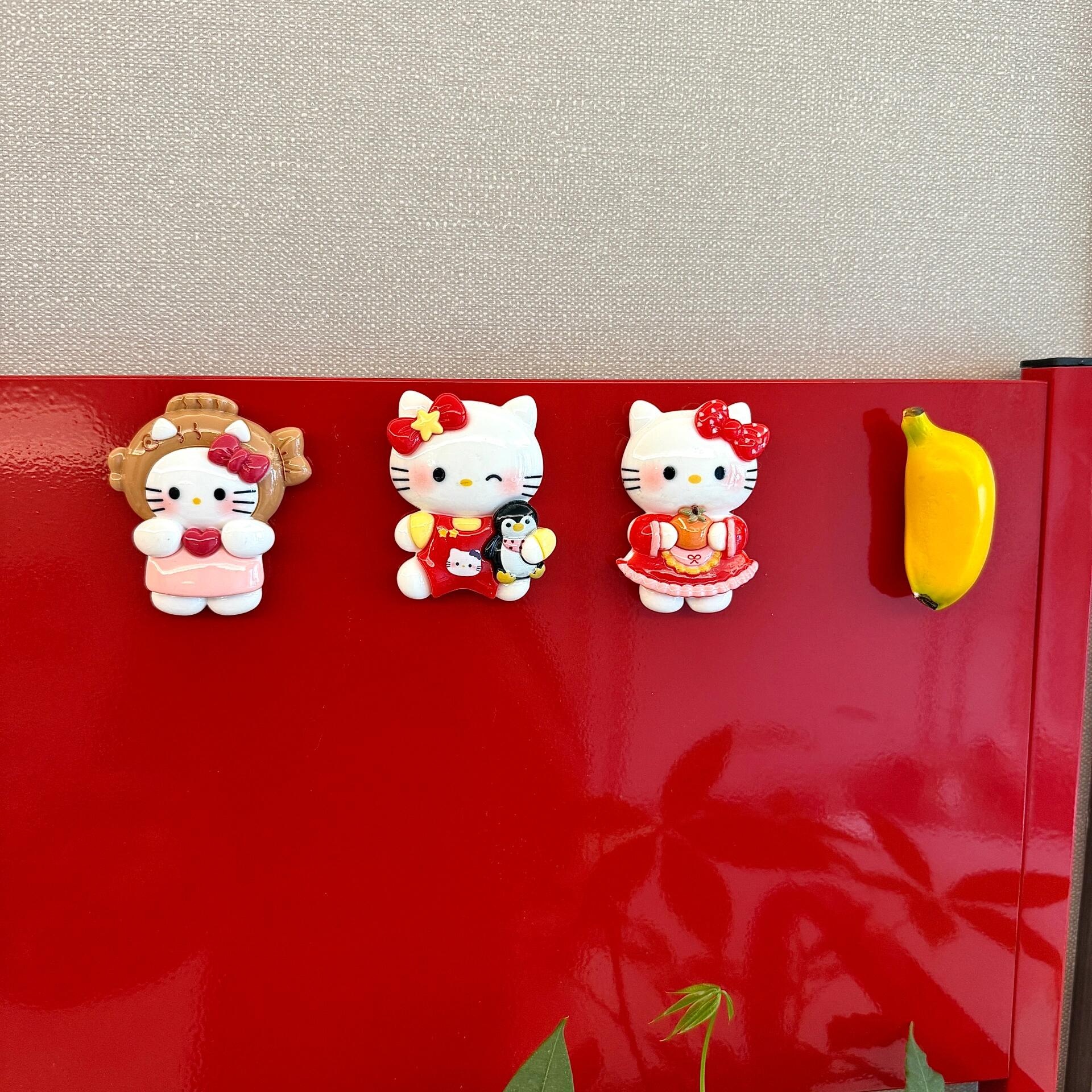 可爱hellokitty冰箱贴3D立体树脂ins猫咪磁吸留言冰箱贴家居装饰