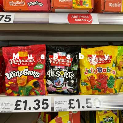 现货 英国Maynard Bassetts酒胶糖果汁QQ糖水果软糖无添加165g