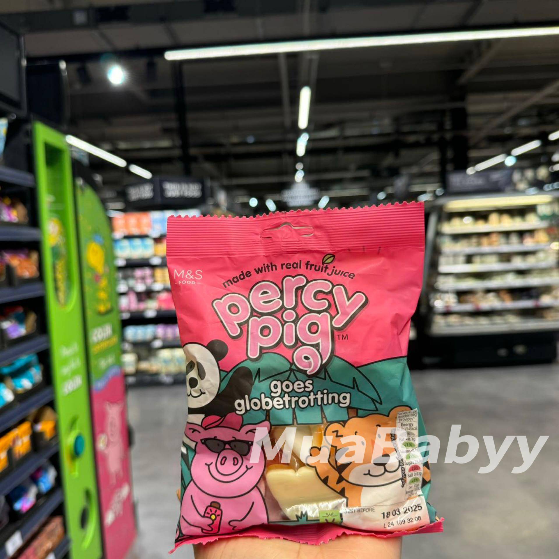 现货 英国M&S玛莎小猪佩奇软糖儿童零食糖果水果味橡皮糖可爱猪