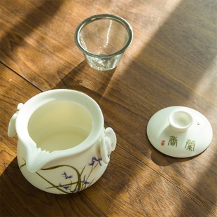 手工过滤单壶 陶瓷手抓壶盖碗防烫大号泡茶壶功夫茶具茶壶家用日式