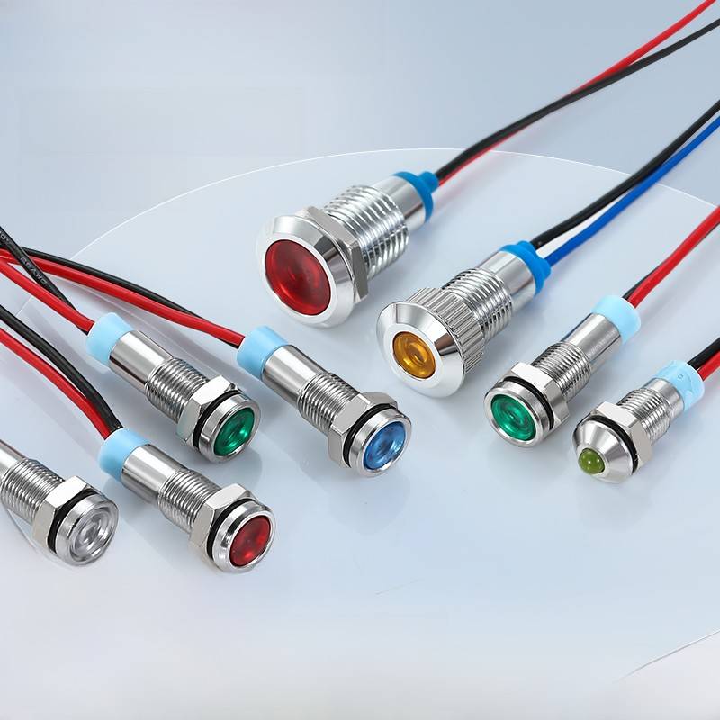 金属指示灯信号灯6/8/10/12mm防水Led灯珠5V12V24V设备专用信号灯