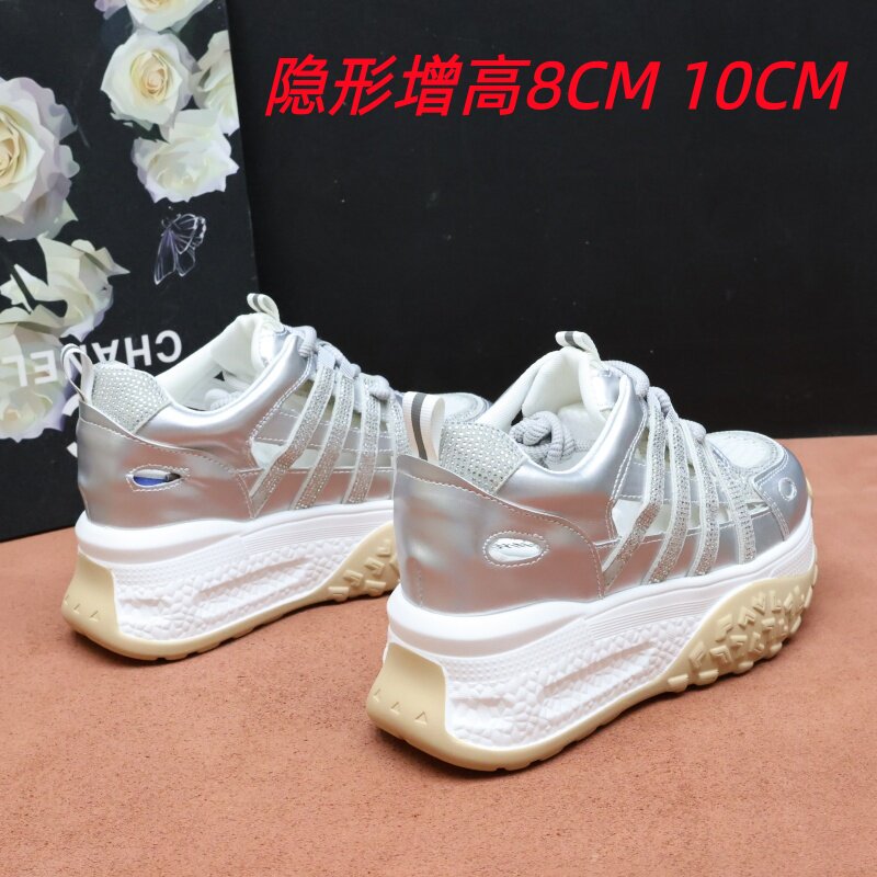 小个子厚底内增高8-10cm夏季镂空透气百搭老爹鞋凉鞋女运动小白鞋
