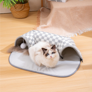 躲猫猫通道四季 U型猫隧道滚地龙可拆洗猫窝猫咪床夏季 别墅宠物用