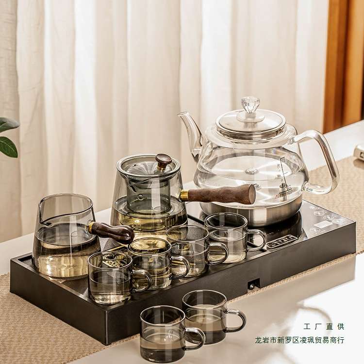 茶盘全自动套装一体小型家用电陶炉煮茶器玻璃茶具抽水茶台烧水壶