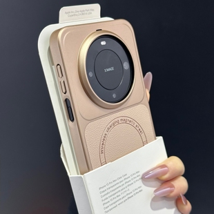 晨曦金荔枝纹素皮磁吸适用华为mate80promax手机壳magic8轻薄k90防指纹1 15高级感iqoo15男findx9女x300pro金