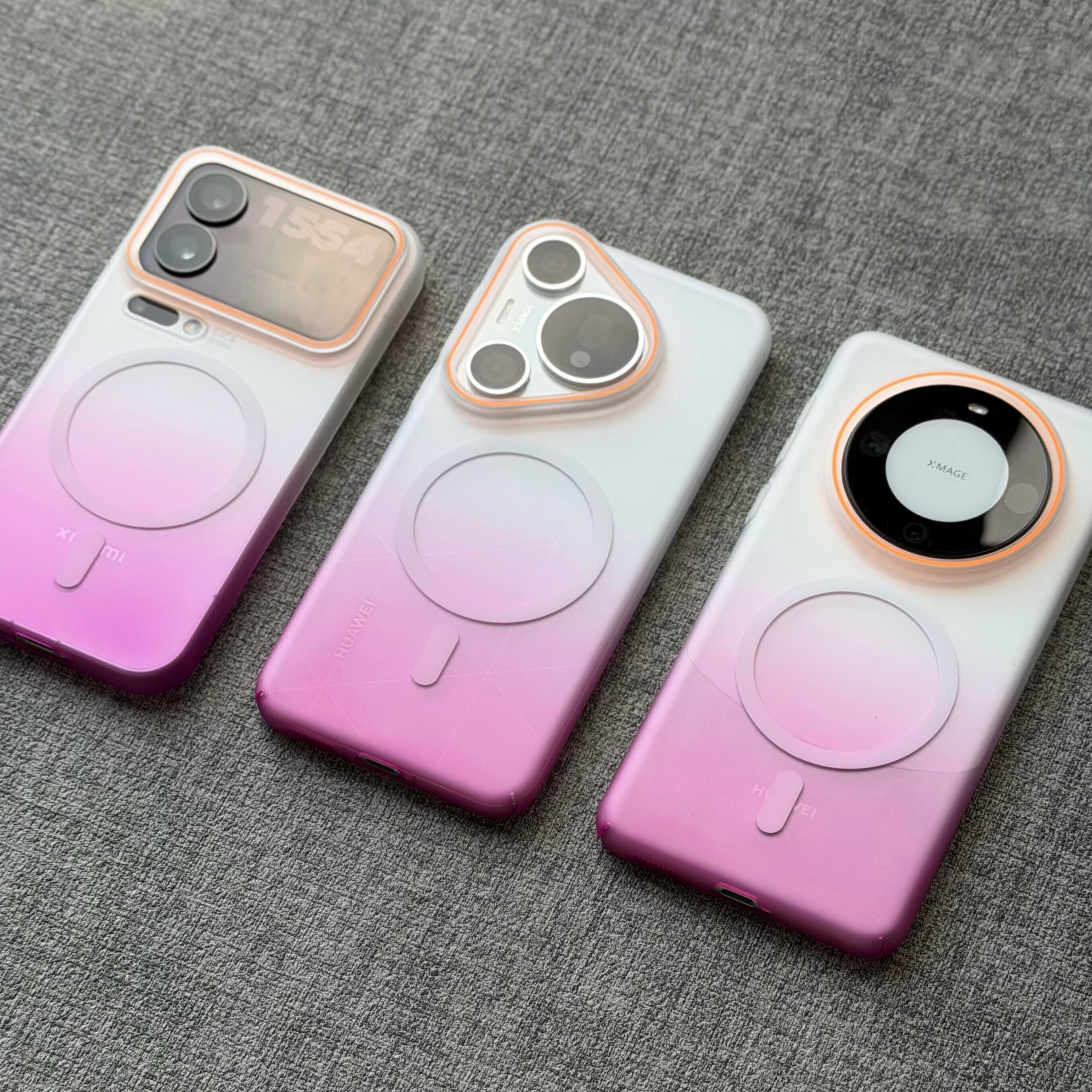 渐变紫柔彩磁吸适用小米17promax手机壳15/14ultra红米k90promax一加15肤感1+ace6女1+13T/magic8荣耀400透明