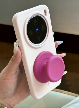 玫红硅胶磁吸支架适用vivoX200spromini液态硅胶手机壳oppoFindx8Ultra软糯耐脏小米17promax耐脏防摔15男女