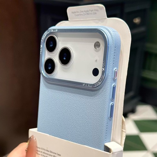 金属镜框荔枝纹适用苹果17手机壳