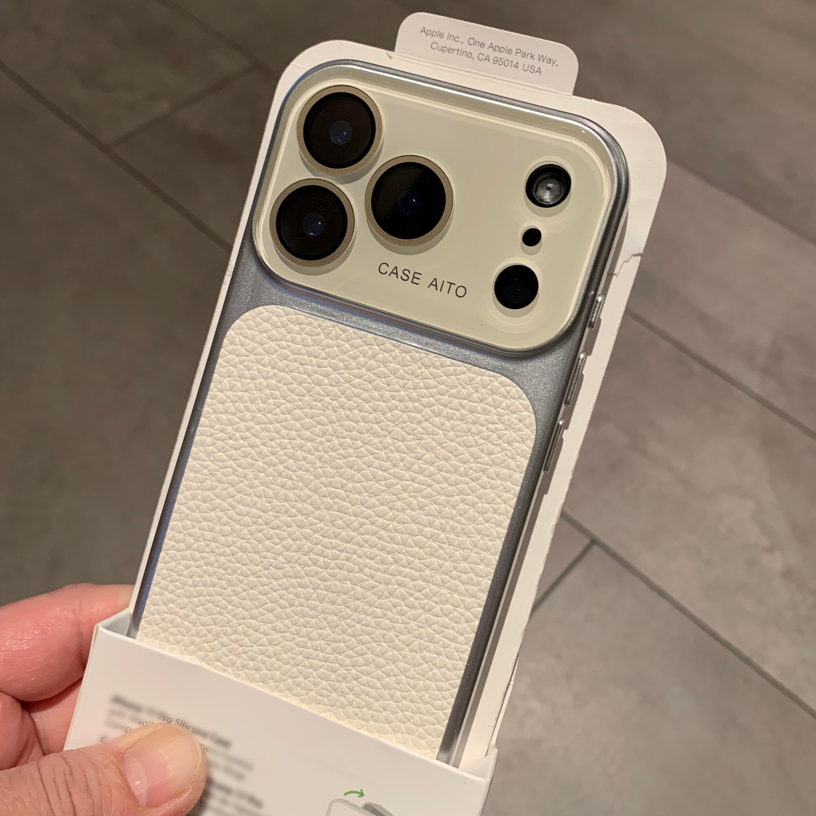 高级感月光白荔枝纹秒变17护镜适用苹果17promax手机壳iPhone16/15pro小红书爆款14/13pm水晶镜头复古防刮花