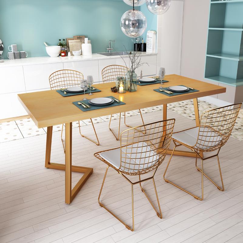 艺木餐桌椅组合 简居小户 型客厅家具铁餐桌实大阪实木见详情家具