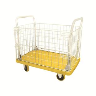 黄573色面板固定栏车网格超市购物车车间货搬围运拣货小推车物车