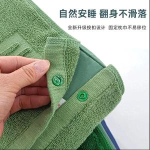 正品老式枕巾单人纯棉军绿色单位学生加厚深绿草绿军训枕头蓝色