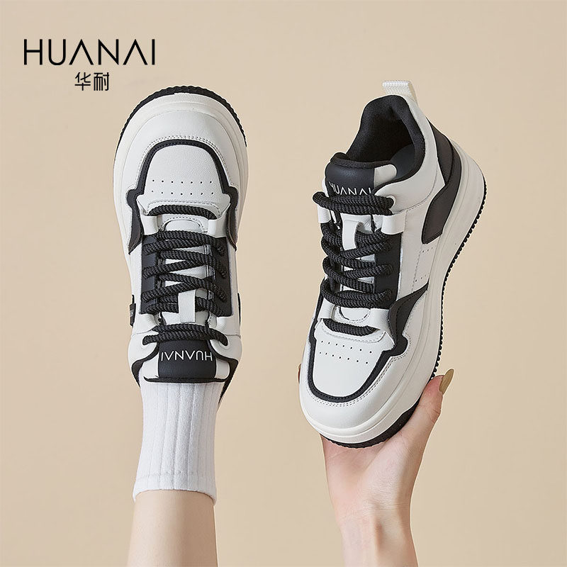 华耐断码清仓高帮板鞋女2025新款春夏休闲百搭运动鞋舒适通勤女鞋