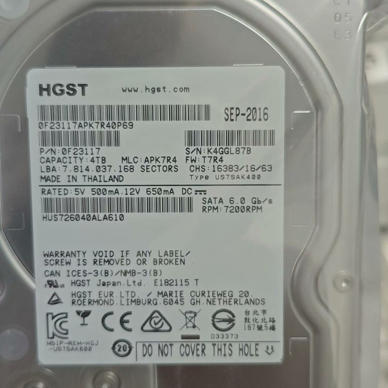 议价日立4T SATA HUS726040ALA610 3.5寸可维修