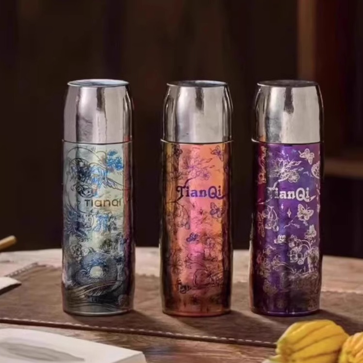 天沏茗和纯钛彩钛龙年限定保温杯磁吸双盖钛杯车载办公便携泡茶杯