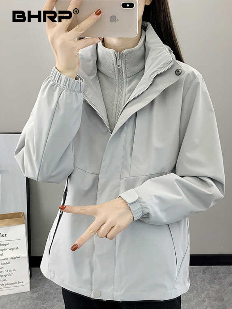 秋冬加厚冲锋衣女两件套户外三合一防风防水外套防寒服登山裤套装
